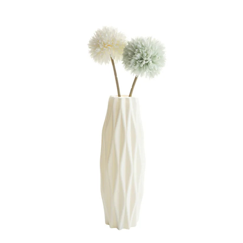 White Plastic Vase – Nordic Style Home Decor