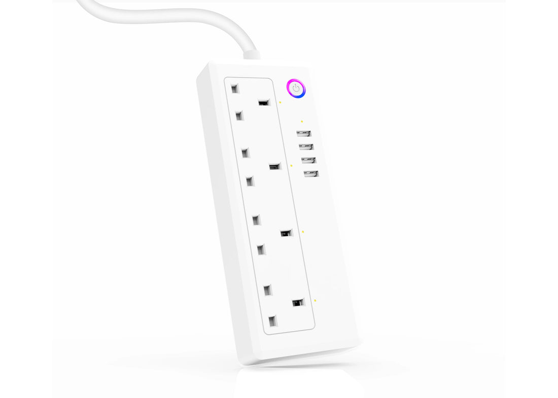 Smart WiFi Power Strip with 4 Plugs & 4 USB