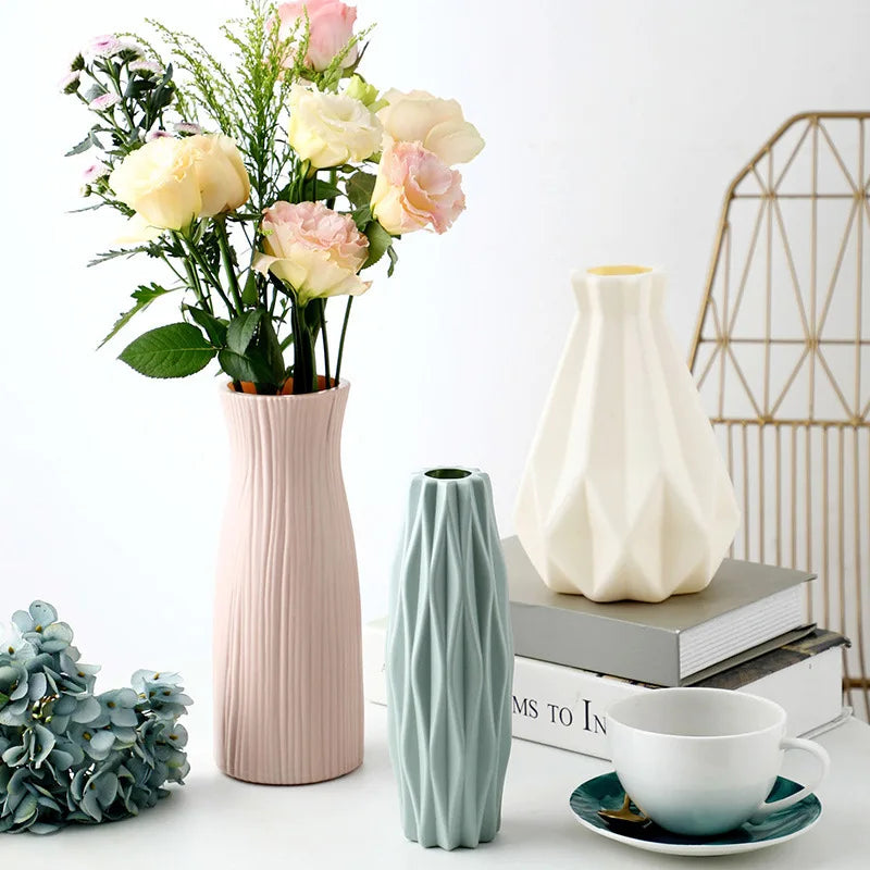 White Plastic Vase – Nordic Style Home Decor