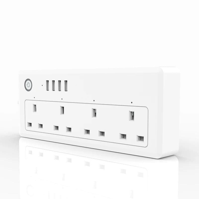 Smart WiFi Power Strip with 4 Plugs & 4 USB