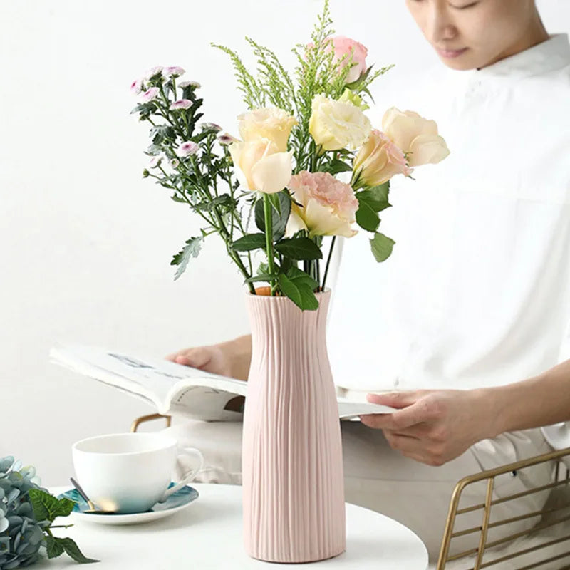 White Plastic Vase – Nordic Style Home Decor