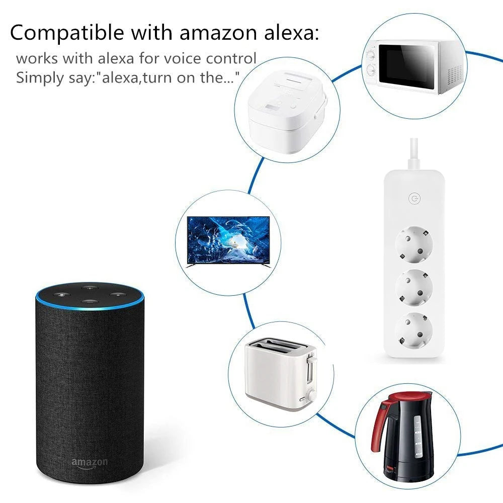 Smart WiFi Power Strip with 4 Plugs & 4 USB