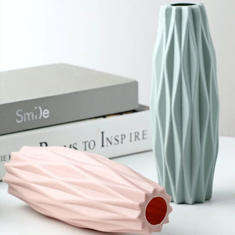 White Plastic Vase – Nordic Style Home Decor