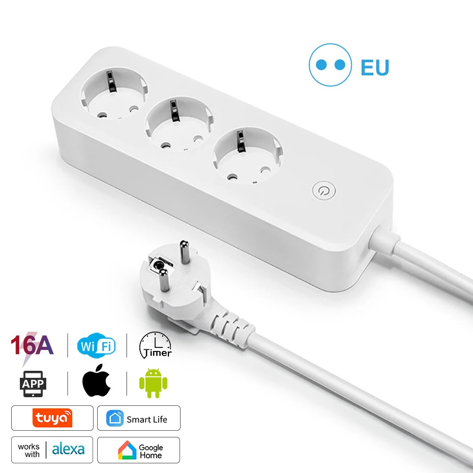 Smart WiFi Power Strip with 4 Plugs & 4 USB