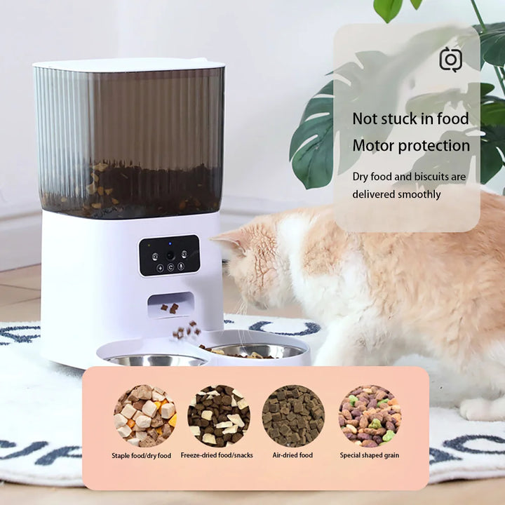 5L Smart Cat Feeder with Camera & Double Bowls