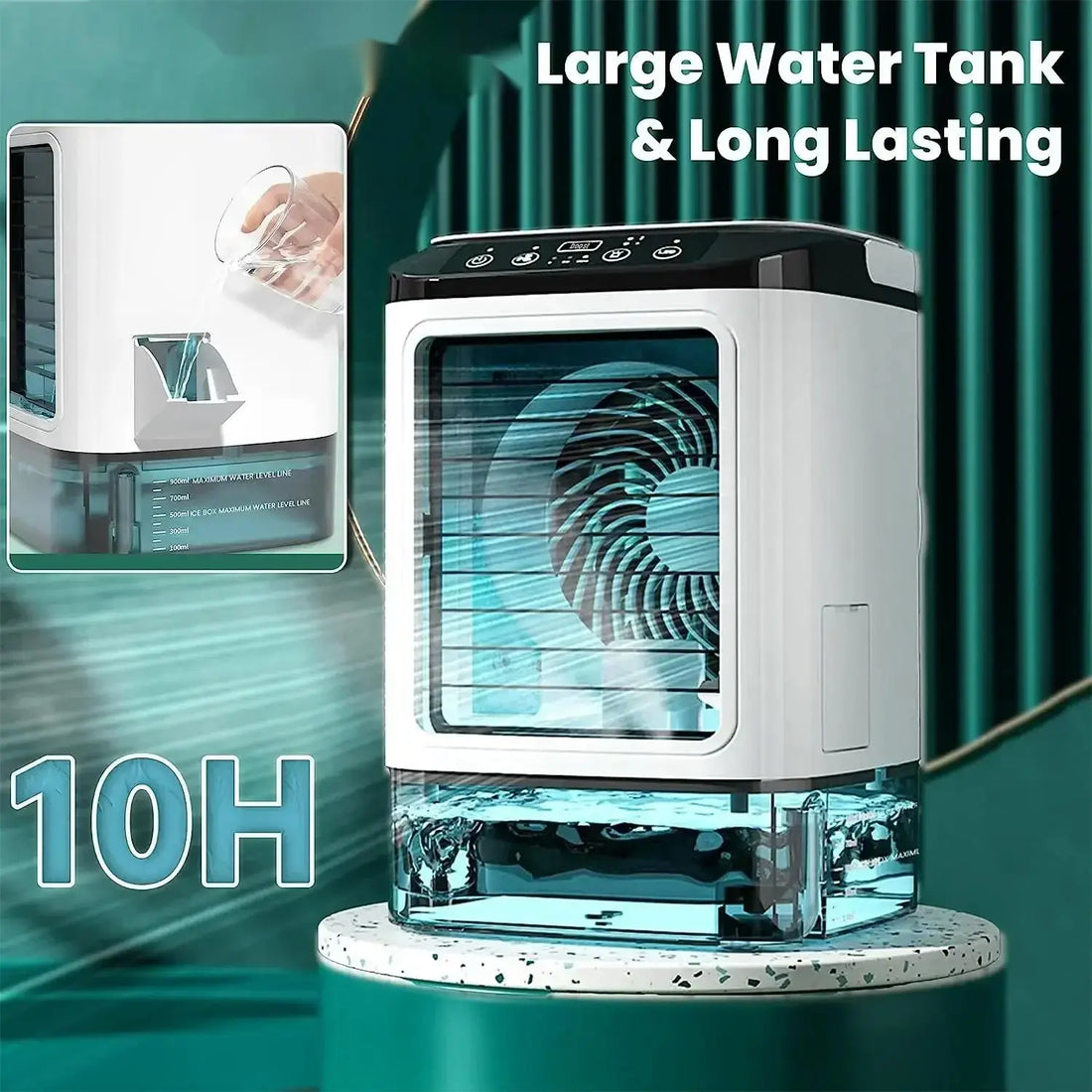 Portable Desktop Air Conditioner Fan with Dual Spray & Night Light