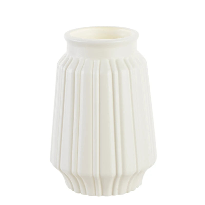 White Plastic Vase – Nordic Style Home Decor