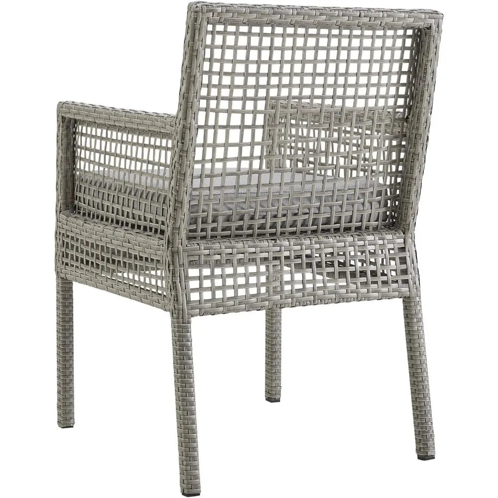 Modern Rattan Patio Armchair – Grey