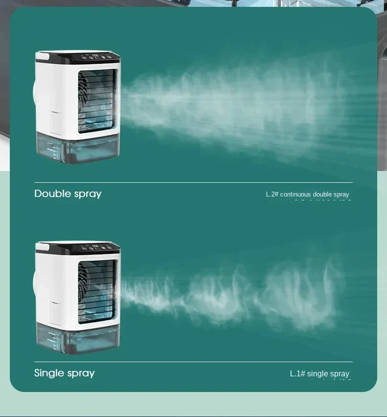 Portable Desktop Air Conditioner Fan with Dual Spray & Night Light
