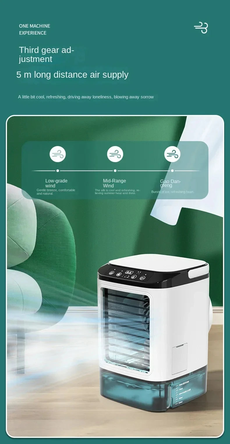 Portable Desktop Air Conditioner Fan with Dual Spray & Night Light