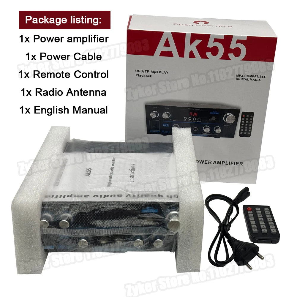 AK55 HiFi Bluetooth Audio Amplifier
