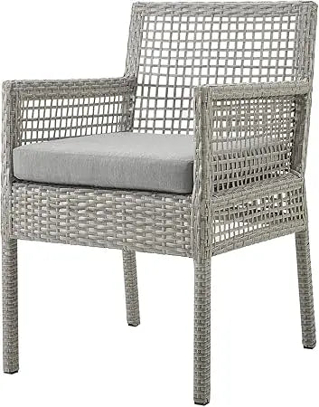 Modern Rattan Patio Armchair – Grey