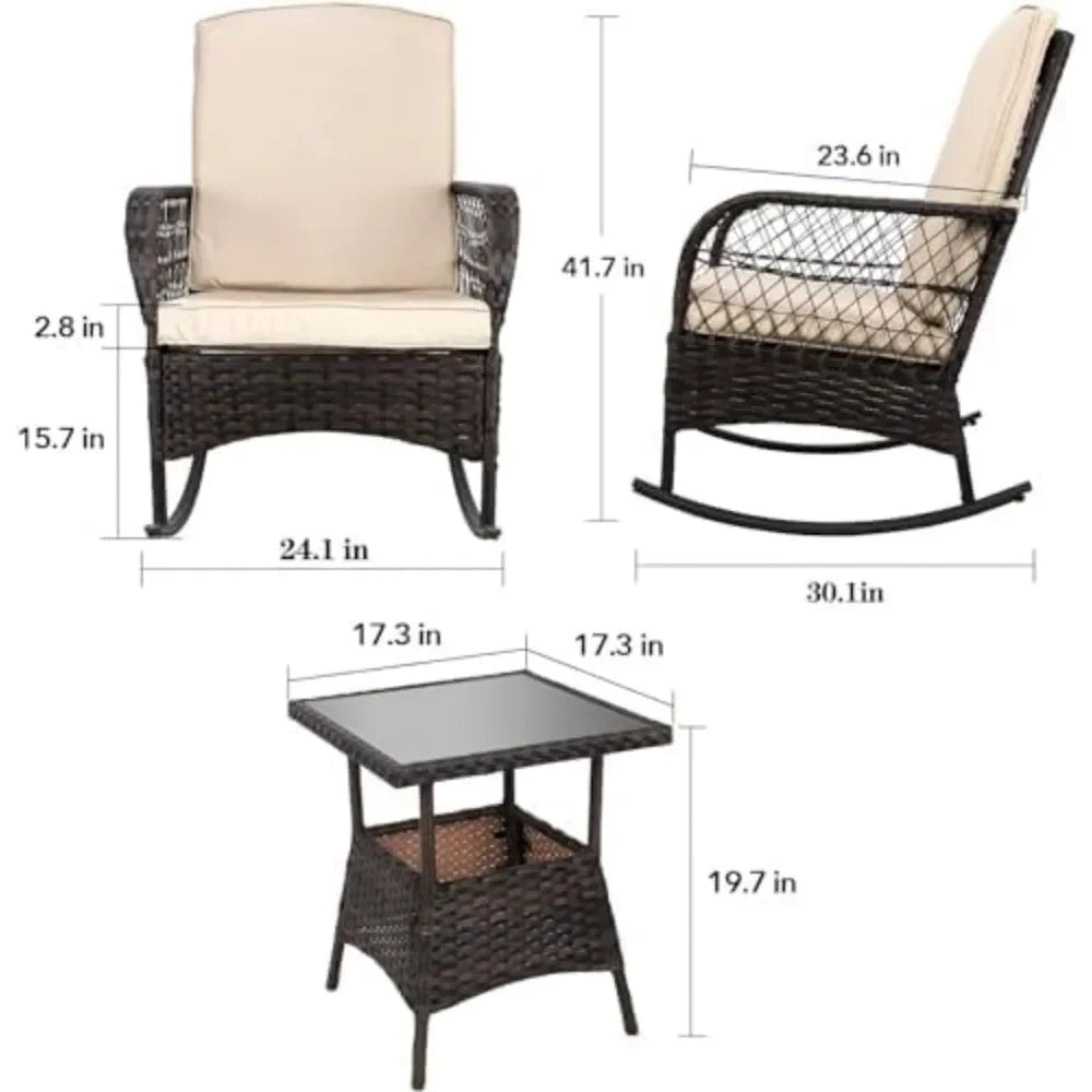 Outdoor Rattan Patio Furniture Set – Loveseat & Chairs