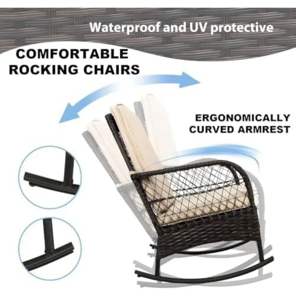 Outdoor Rattan Patio Furniture Set – Loveseat & Chairs