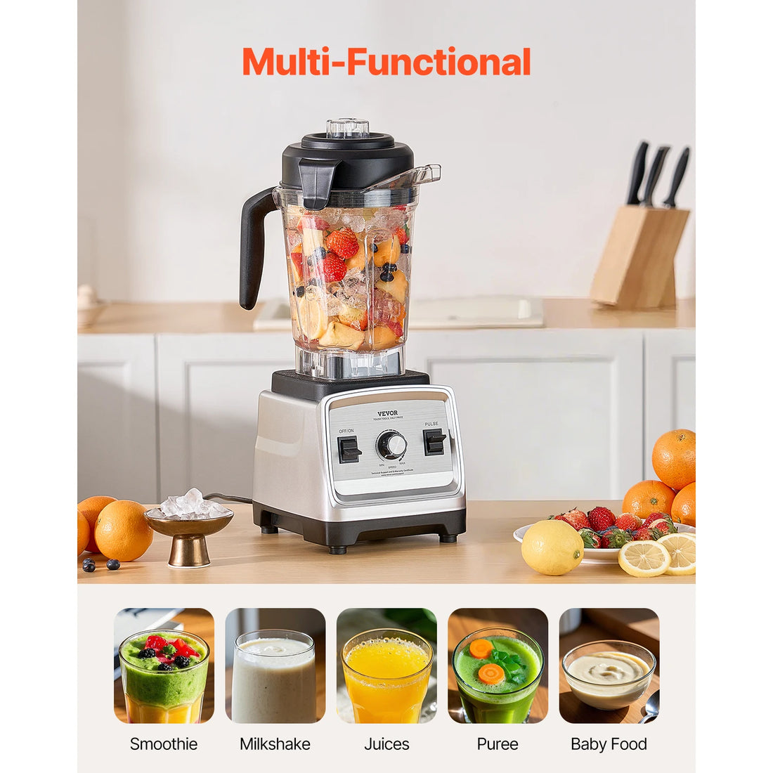 VEVOR 1400W Professional Kitchen Blender