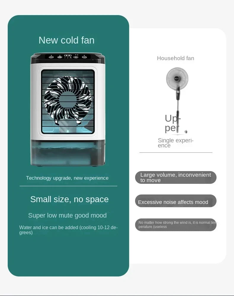 Portable Desktop Air Conditioner Fan with Dual Spray & Night Light
