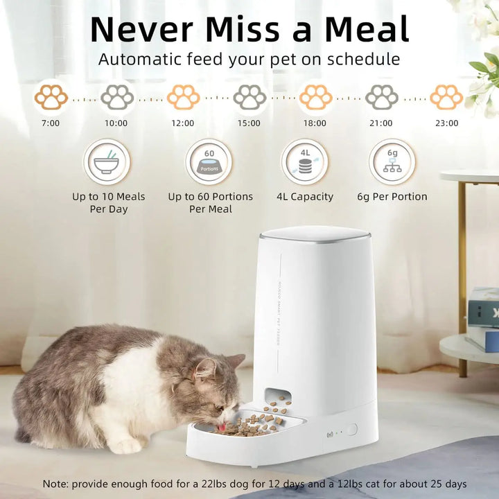 ROJECO Smart WiFi Automatic Pet Feeder