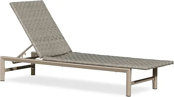 Outdoor Rattan Chaise Lounge Adjustable Recliner