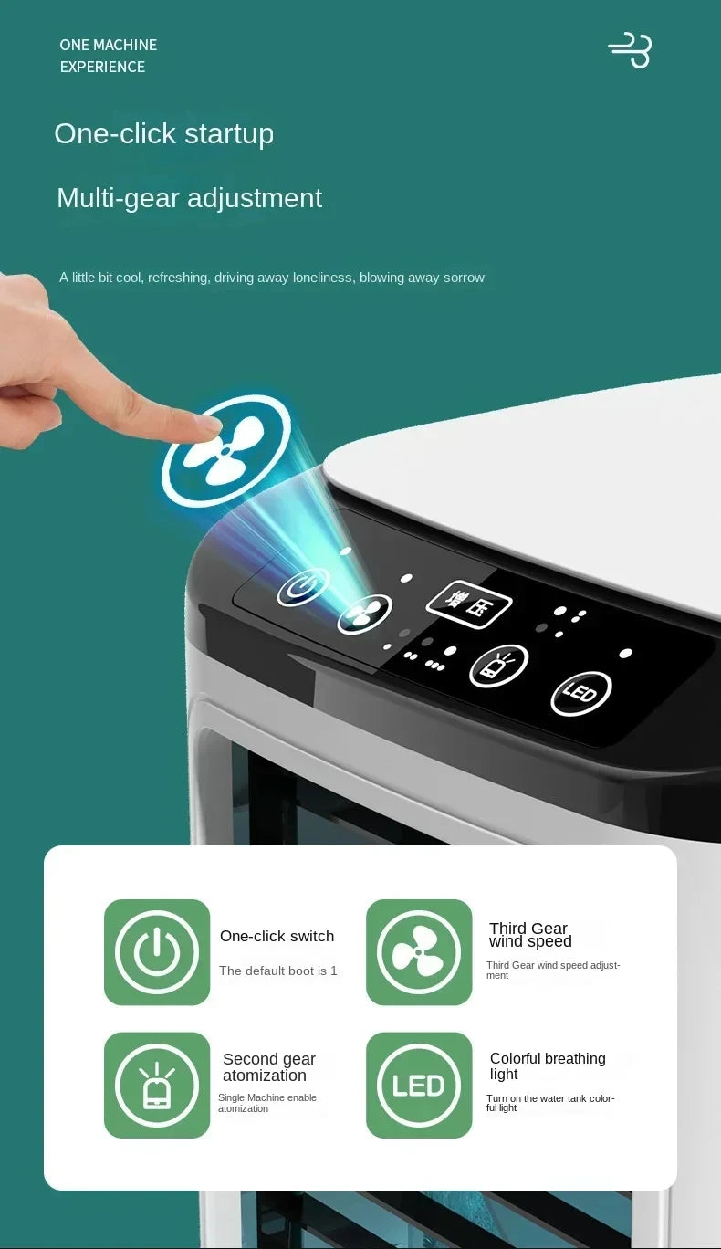 Portable Desktop Air Conditioner Fan with Dual Spray & Night Light