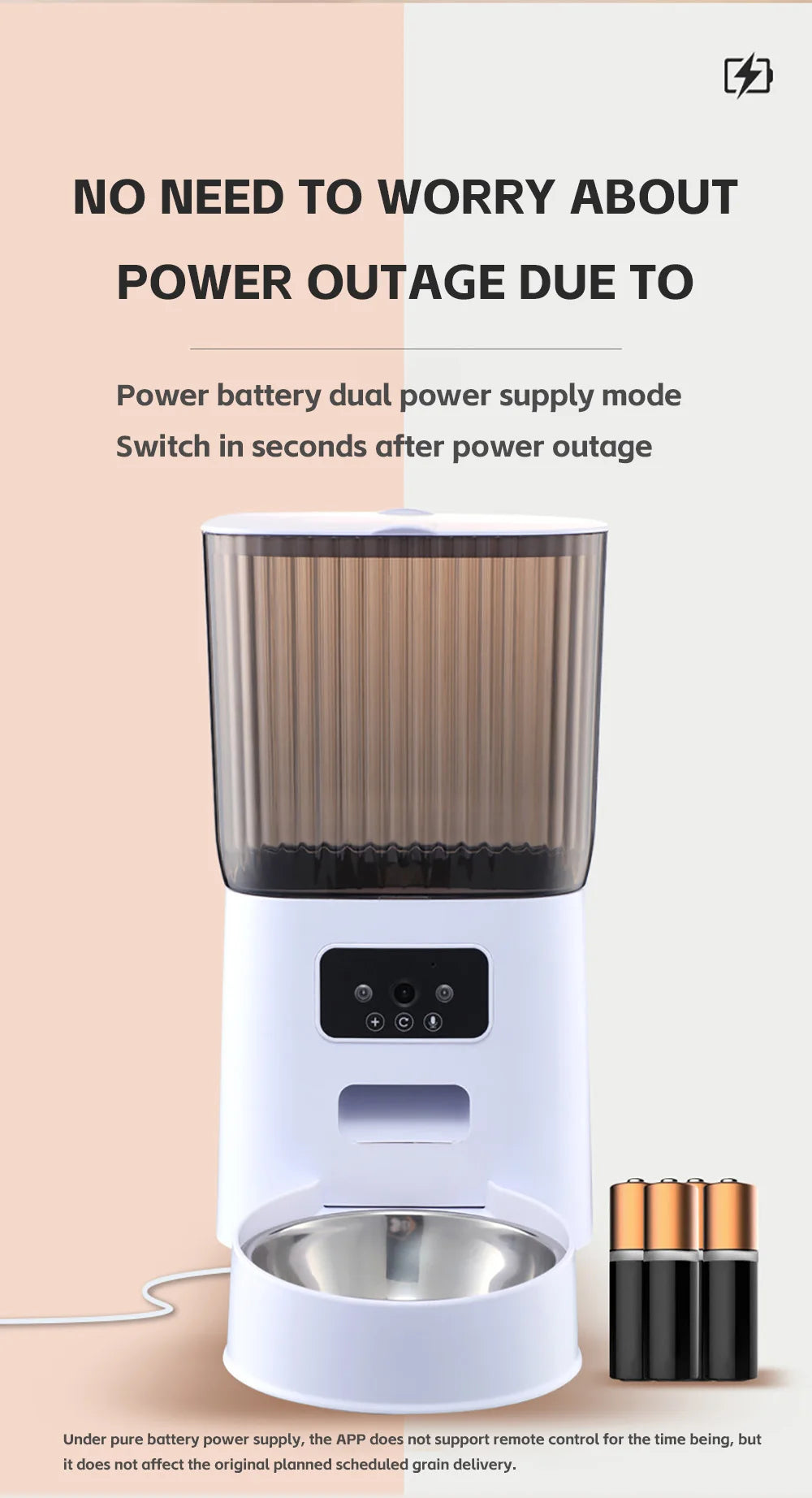 5L Smart Cat Feeder with Camera & Double Bowls