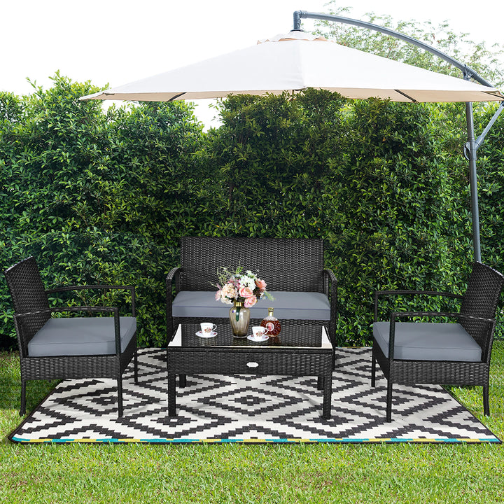 4PCS Patio Rattan Furniture Set – Garden Deck Set