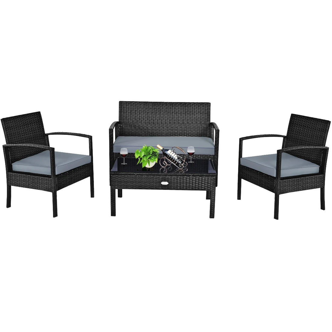 4PCS Patio Rattan Furniture Set – Garden Deck Set