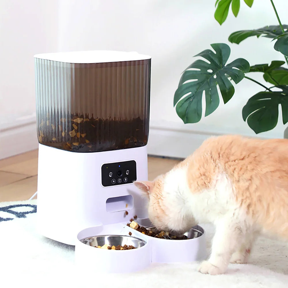 5L Smart Cat Feeder with Camera & Double Bowls