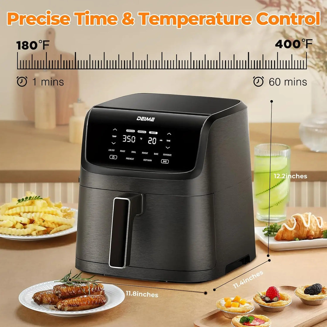 7.2QT Large Air Fryer with LCD Touch