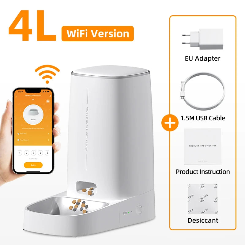 ROJECO Smart WiFi Automatic Pet Feeder