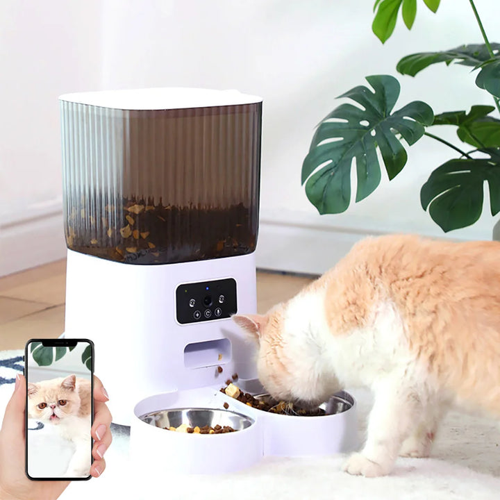 5L Smart Cat Feeder with Camera & Double Bowls