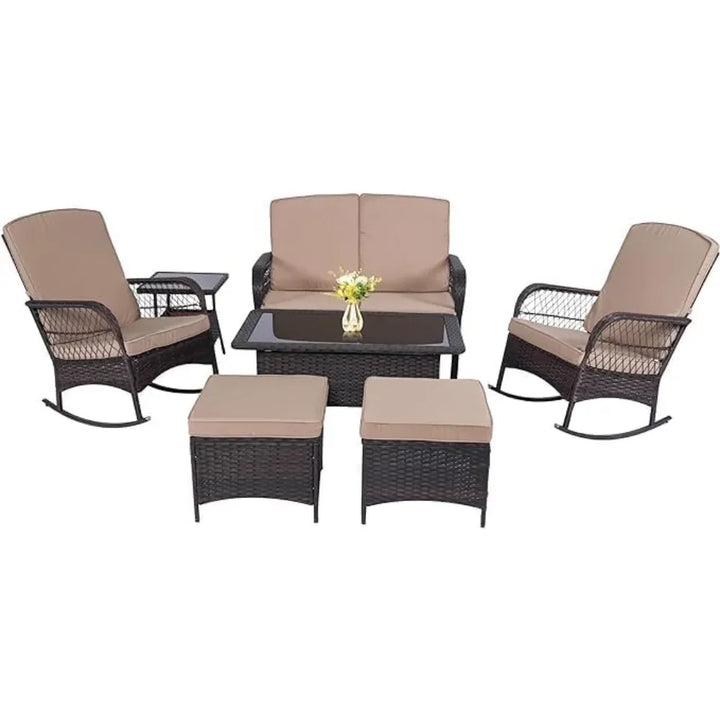 Outdoor Rattan Patio Furniture Set – Loveseat & Chairs