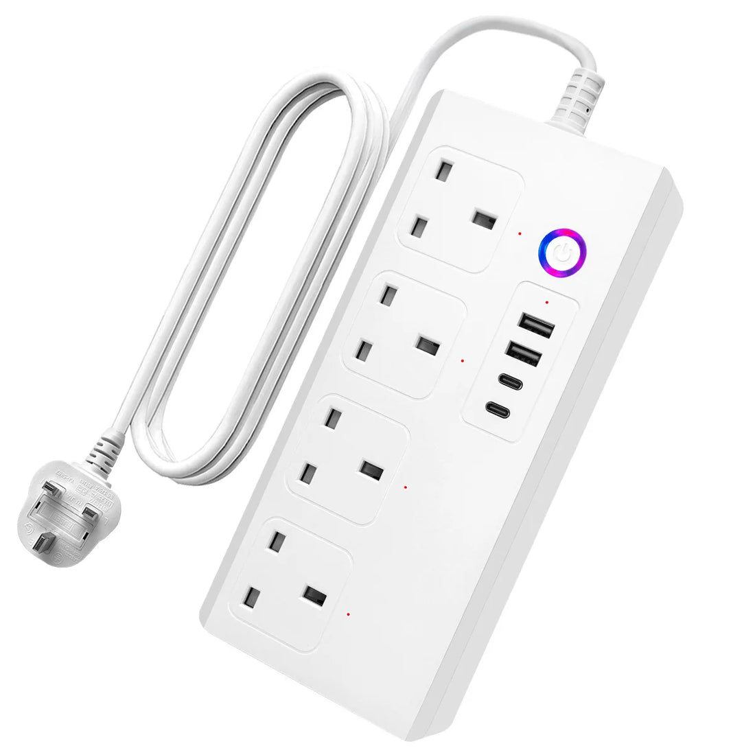 Smart WiFi Power Strip with 4 Plugs & 4 USB