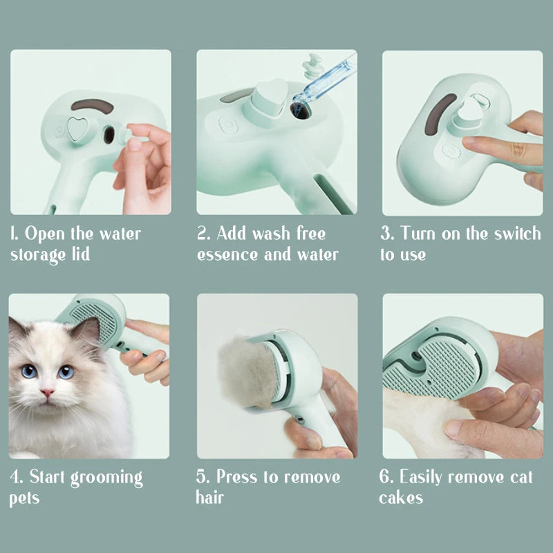 Pet Steam Massage Hair Removal Comb