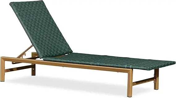 Outdoor Rattan Chaise Lounge Adjustable Recliner
