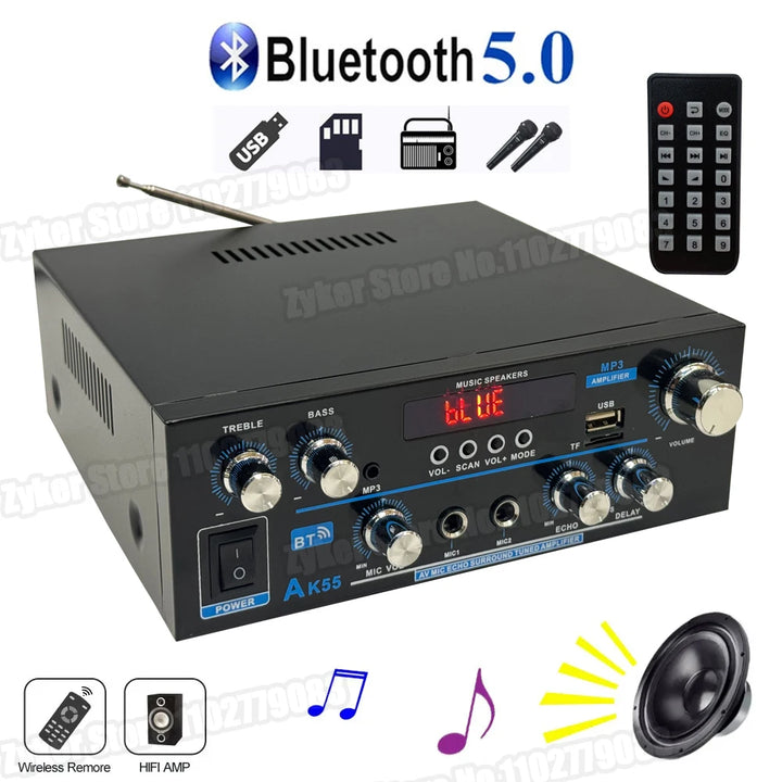 AK55 HiFi Bluetooth Audio Amplifier