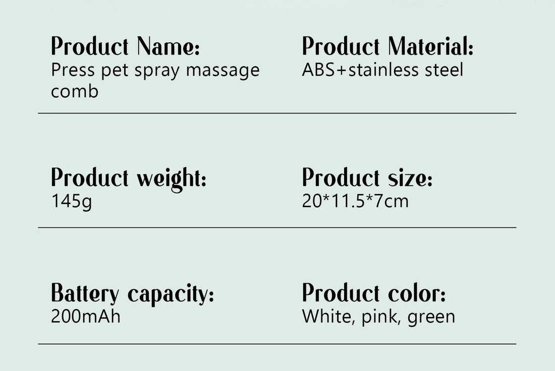 Pet Steam Massage Hair Removal Comb
