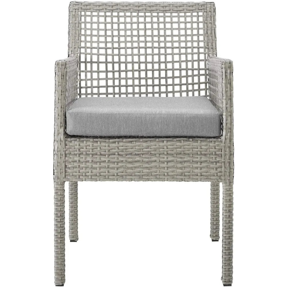 Modern Rattan Patio Armchair – Grey