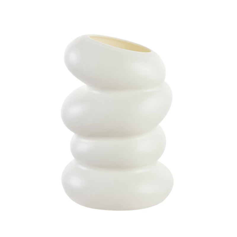 White Plastic Vase – Nordic Style Home Decor