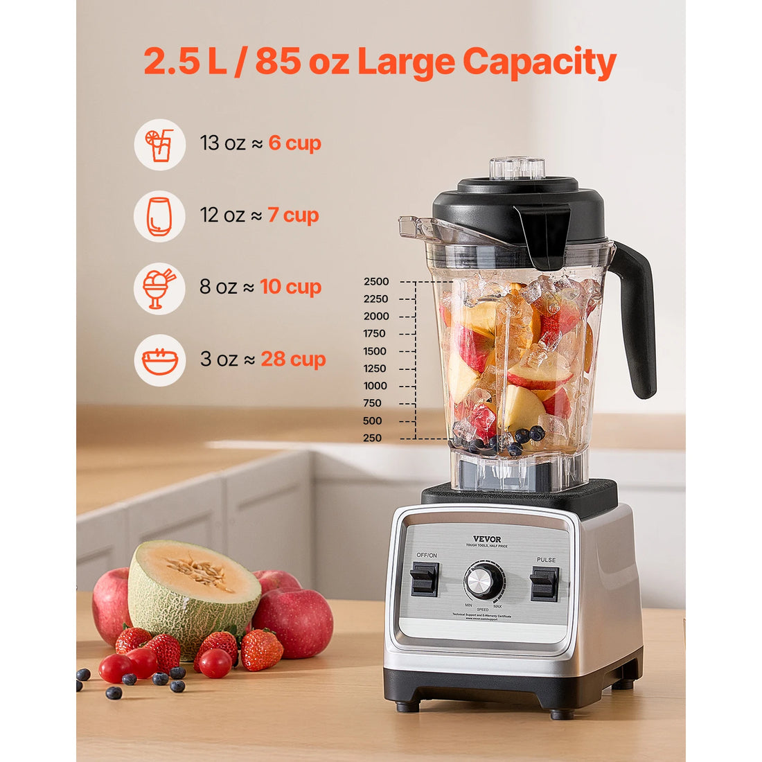 VEVOR 1400W Professional Kitchen Blender
