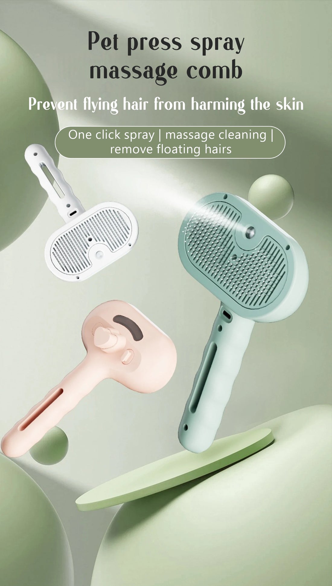 Pet Steam Massage Hair Removal Comb