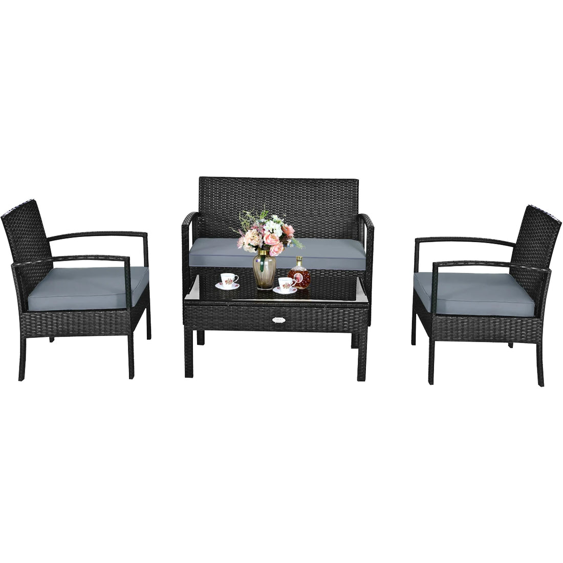 4PCS Patio Rattan Furniture Set – Garden Deck Set