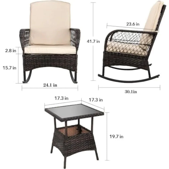 Outdoor Rattan Patio Furniture Set – Loveseat & Chairs