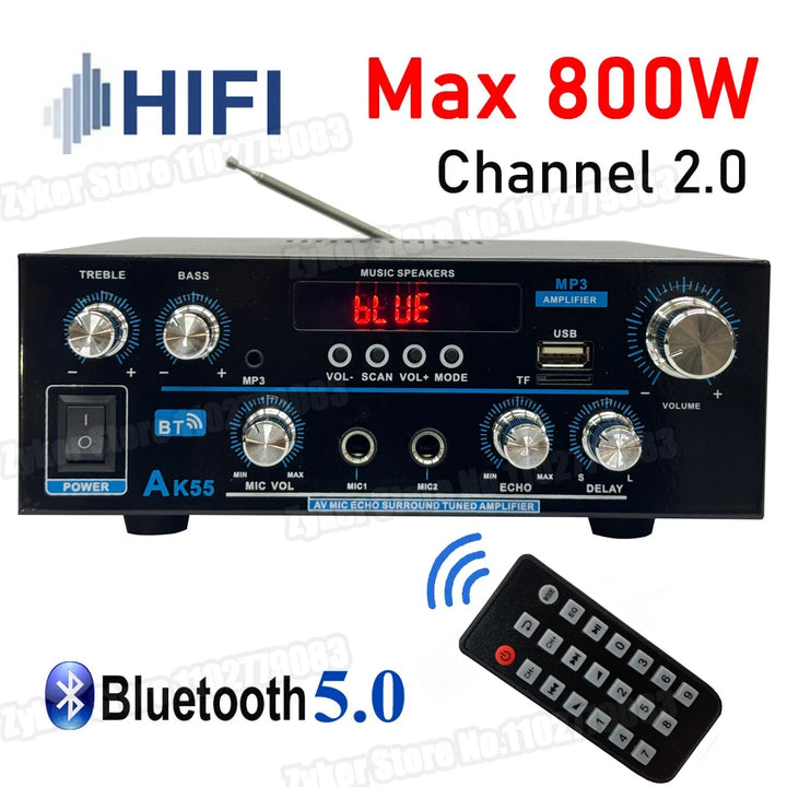 AK55 HiFi Bluetooth Audio Amplifier