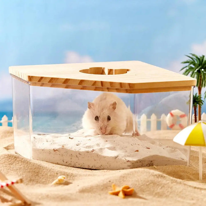 Transparent Acrylic Hamster Sand Bath Box