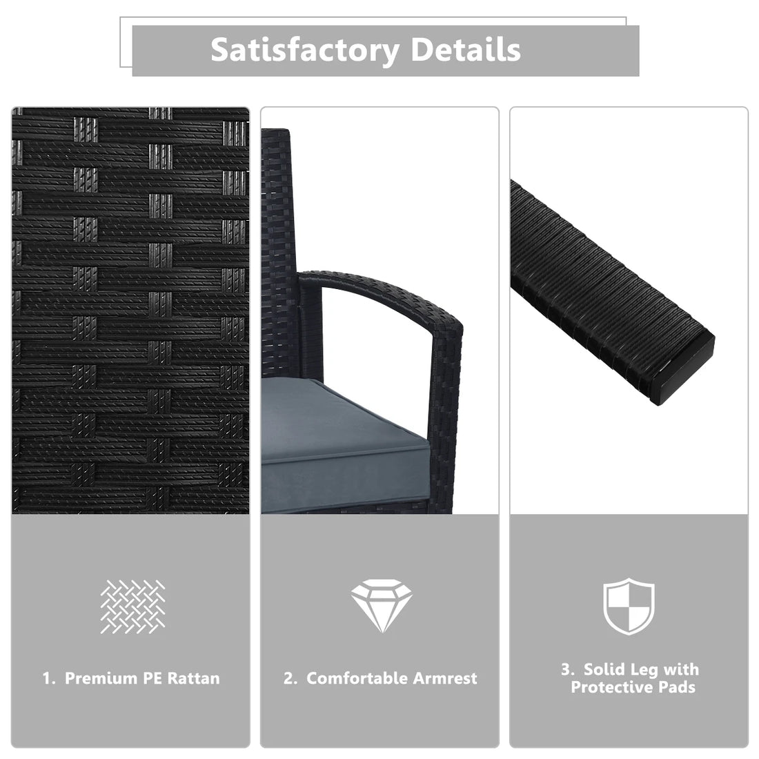 4PCS Patio Rattan Furniture Set – Garden Deck Set