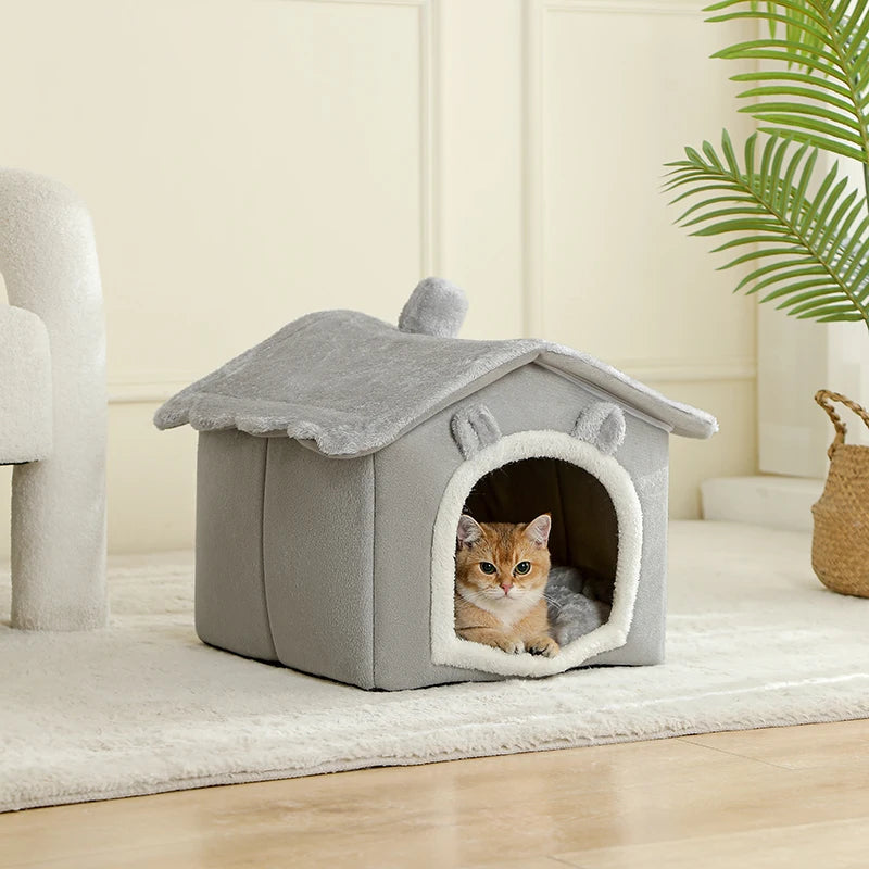 Foldable Washable Pet House Bed