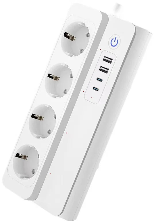 Smart WiFi Power Strip with 4 Plugs & 4 USB