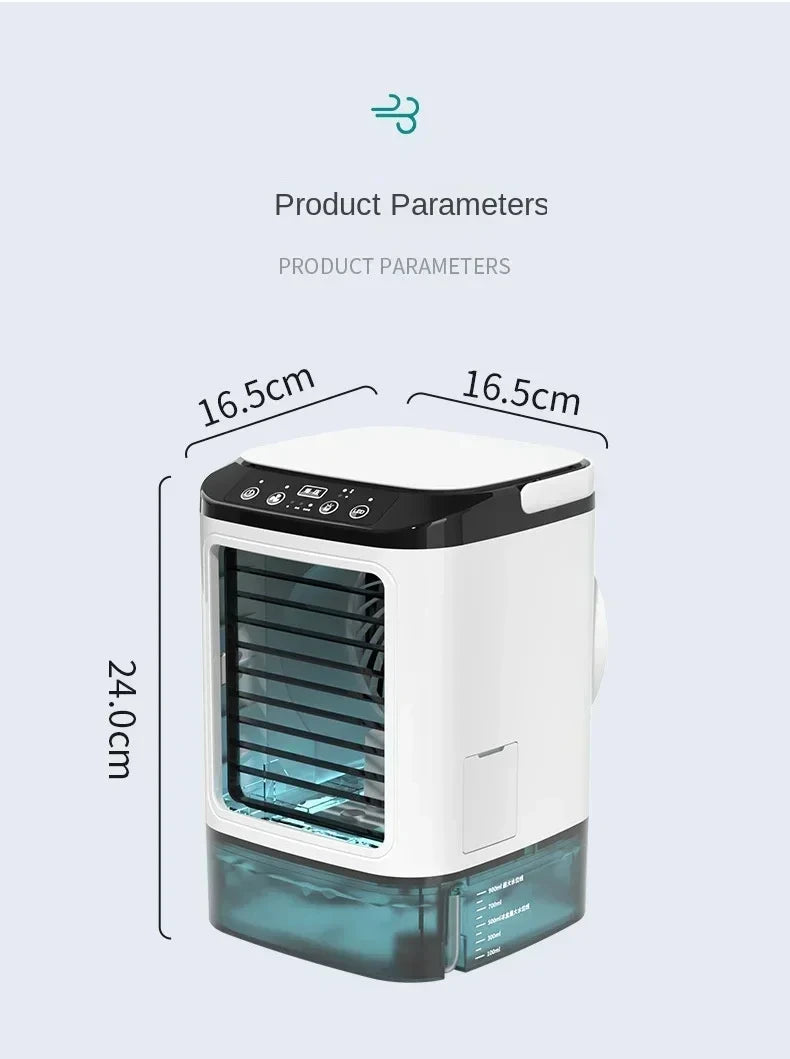 Portable Desktop Air Conditioner Fan with Dual Spray & Night Light