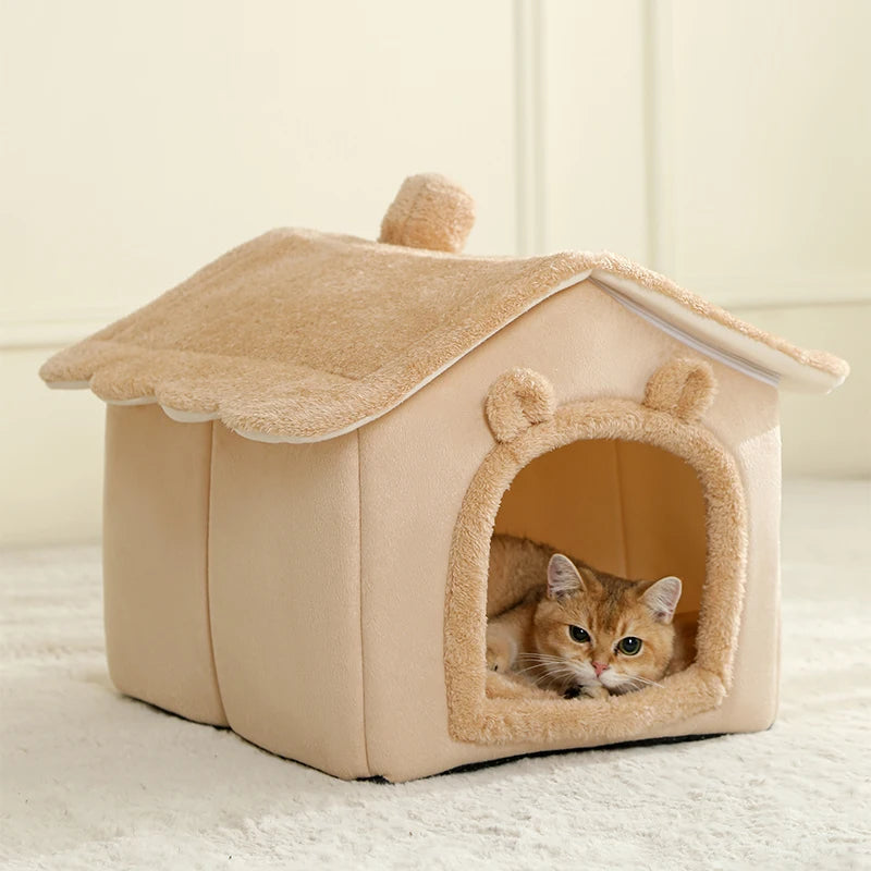 Foldable Washable Pet House Bed