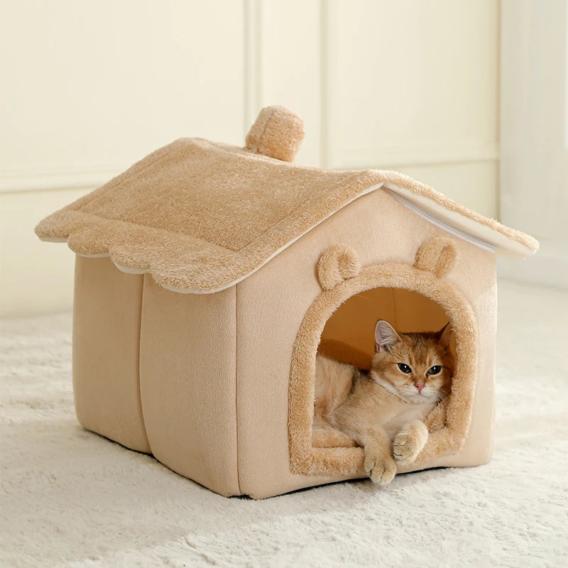 Foldable Washable Pet House Bed